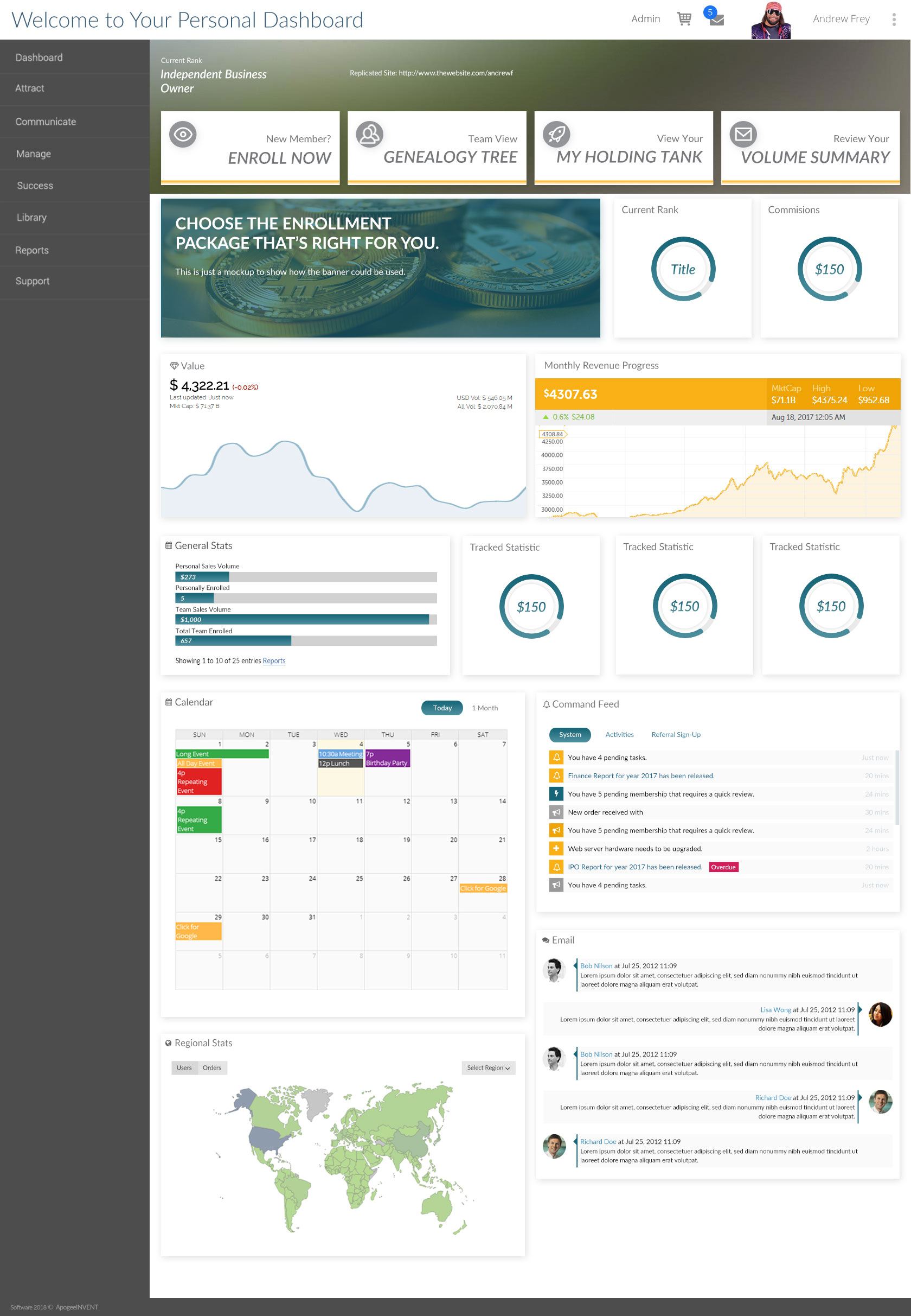 MLM Software Dashboard